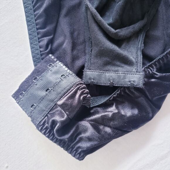 Rare Vintage 90s Victoria's Secret Gold Label Black Floral Velvet Bodysuit Set - Picture 10 of 16